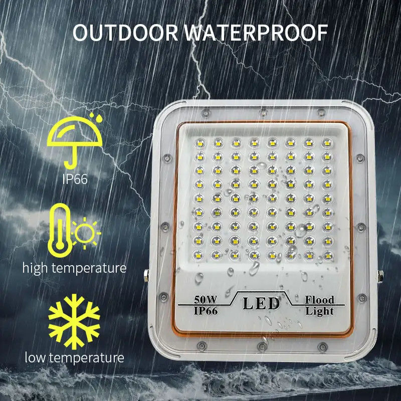 Lumière à incandescence gris étanche à l'eau extérieure 30w 50w 100w 200w LED pour stade